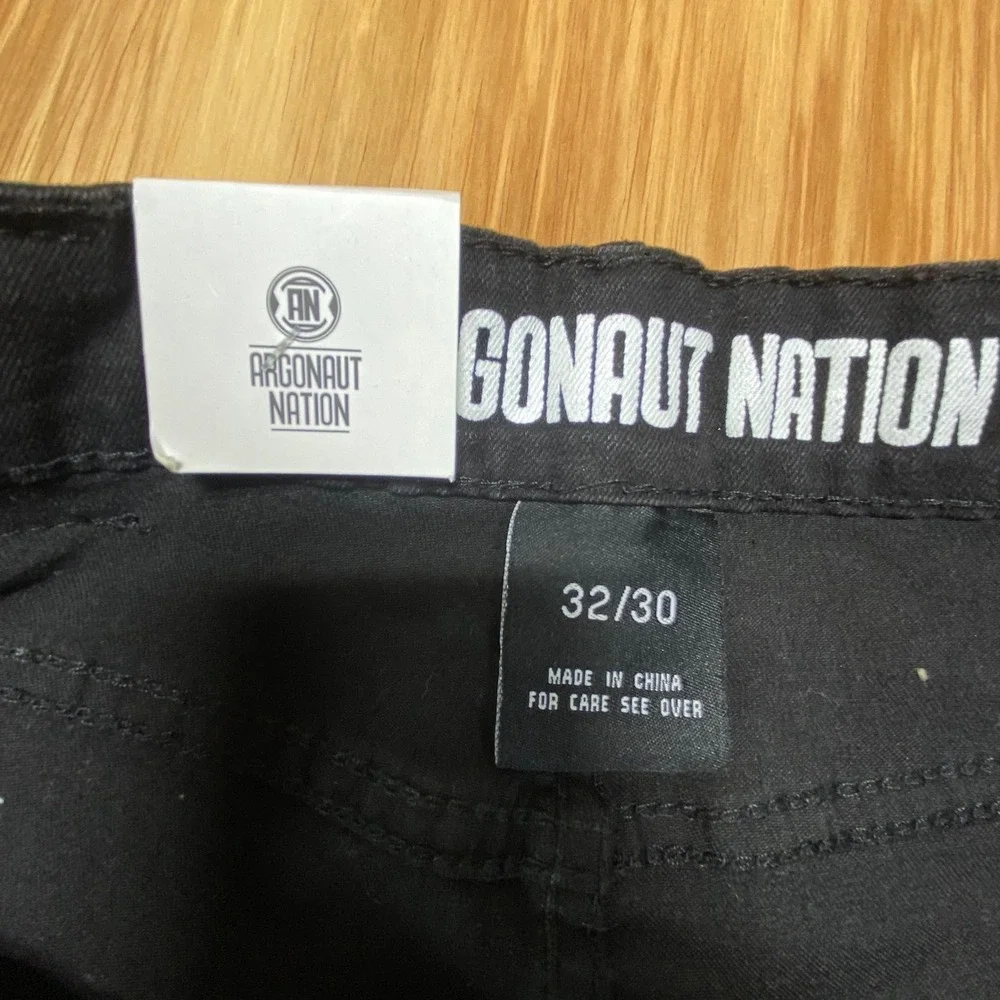 Argonaut Nation Men's Black Distressed Stretch Jeans Size 32x30 Slim Fit‎